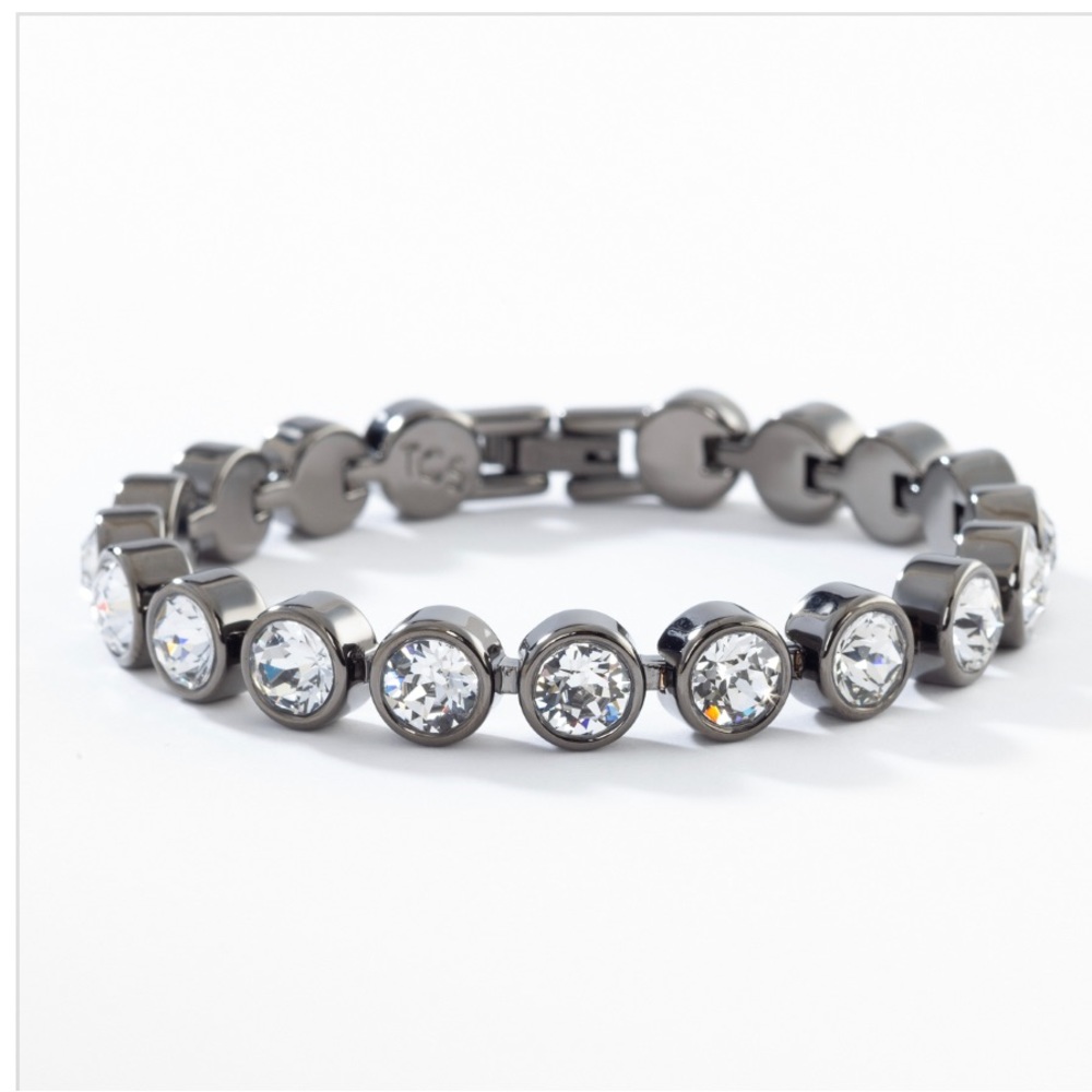Ice ice baby gun metal bracelet